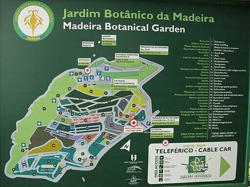 Praktisch: Übersichtskarte des Botanischen Gartens in Funchal