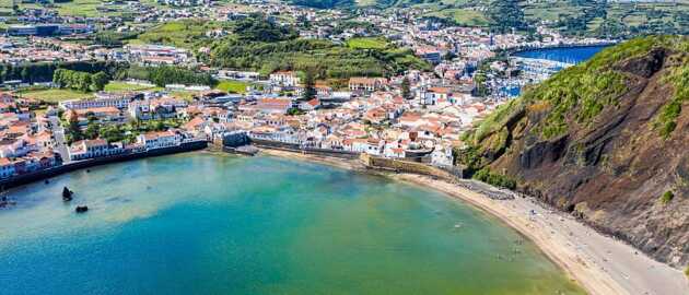 Azoren Strand Porto Pim Bay auf Faial