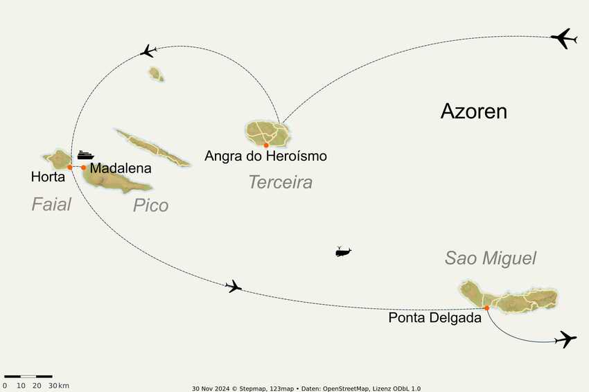 Stepmap-karte-azoren-inselhopping-auf-4-inseln