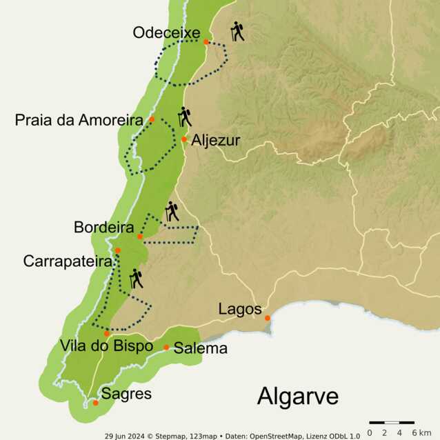 Stepmap-karte-individuell-wandern-an-der-westkueste-portugals-algarve