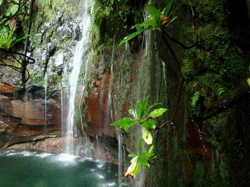 Schöner Wasserfall an der Levada Caldeirao Verde