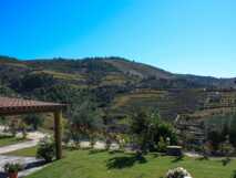 Quinta do Silval-Hotelterrasse mit dem Ausblick auf eine wunderschöne Weinlandschaft