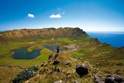 Vulkankrater Caldeirao auf der Azoren-Insel Corvo