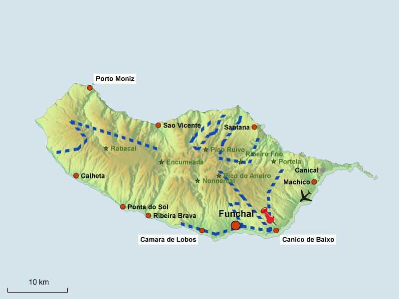 Karte für die Reise Madeira Mountainbiken