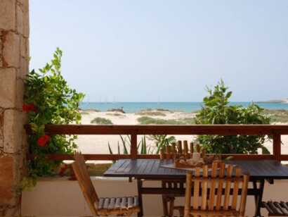 Terrasse mit einem schönen Ausblick auf den Strand