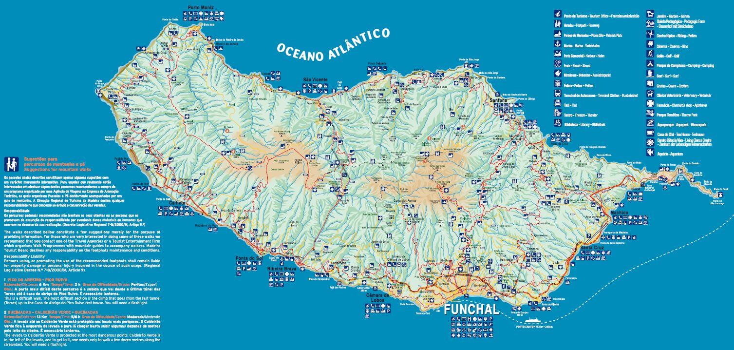 Touristische Madeira Karte